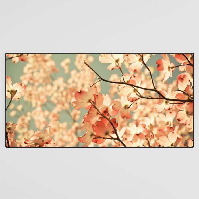 Pink Flowers on a Spring Day Desk Mat Gallery Image 3