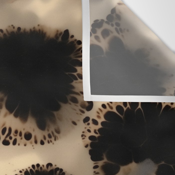 Organic Tortoiseshell Marble Pattern in Black and Cream Wall Tapestry Gallery Image 3
