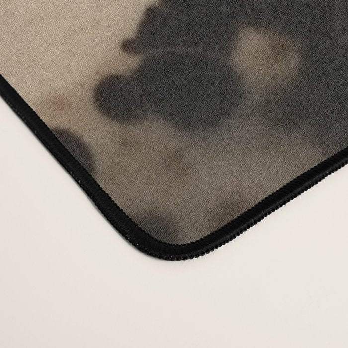 Organic Tortoiseshell Marble Pattern in Black and Cream Desk Mat Gallery Image 4