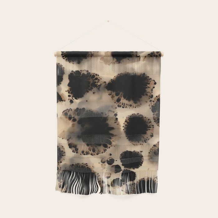 Organic Tortoiseshell Marble Pattern in Black and Cream Wall Hanging Gallery Image 1