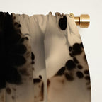 Organic Tortoiseshell Marble Pattern in Black and Cream Window Curtain Gallery Image 2