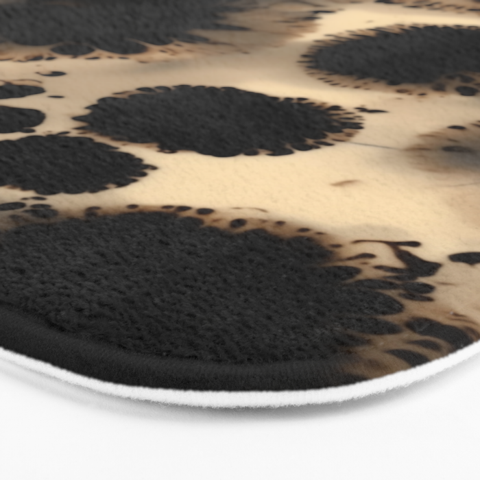 Organic Tortoiseshell Marble Pattern in Black and Cream Bath Mat Gallery Image 3