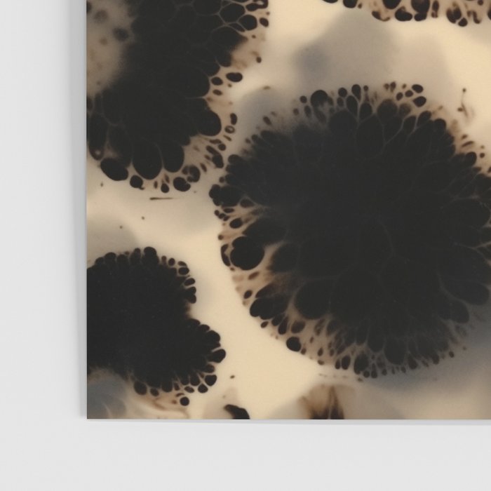 Organic Tortoiseshell Marble Pattern in Black and Cream Poster Gallery Image 3