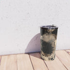 Organic Tortoiseshell Marble Pattern in Black and Cream Travel Mug Gallery Image 4