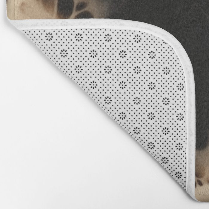 Organic Tortoiseshell Marble Pattern in Black and Cream Bath Mat Gallery Image 2