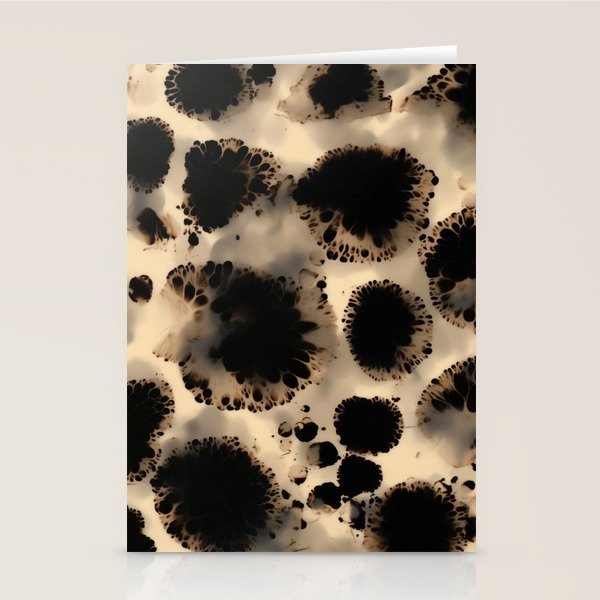 Organic Tortoiseshell Marble Pattern in Black and Cream Stationery Card Gallery Image 2