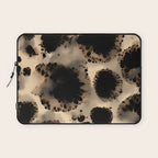 Organic Tortoiseshell Marble Pattern in Black and Cream Laptop Sleeve Gallery Image 1