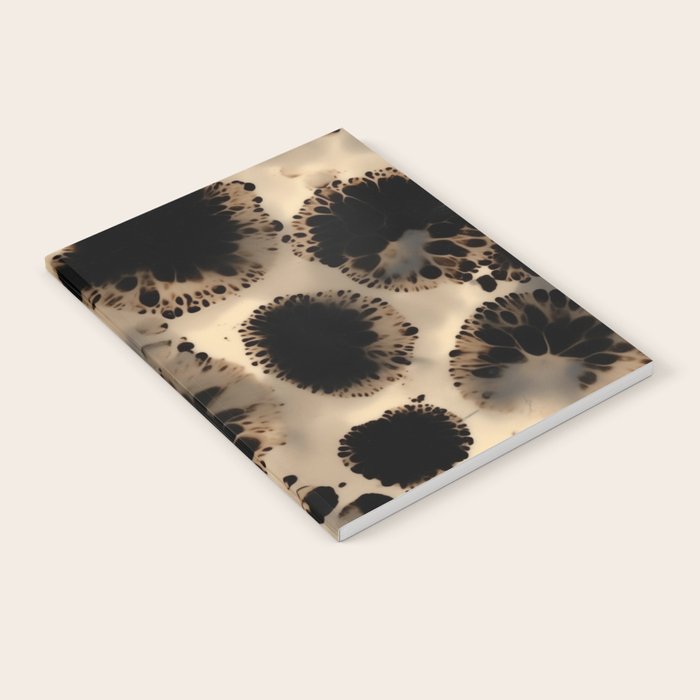 Organic Tortoiseshell Marble Pattern in Black and Cream Notebook Gallery Image 2