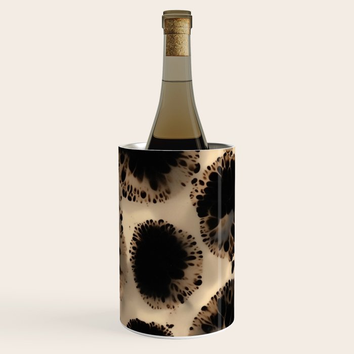 Organic Tortoiseshell Marble Pattern in Black and Cream Wine Chiller Gallery Image 3