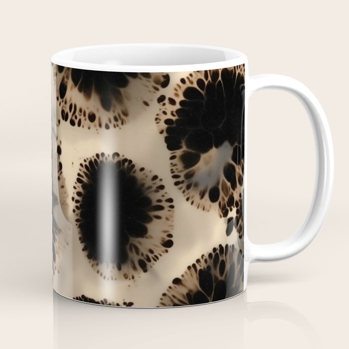 Organic Tortoiseshell Marble Pattern in Black and Cream Coffee Mug Gallery Image 1