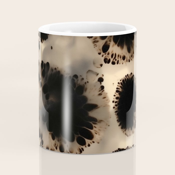 Organic Tortoiseshell Marble Pattern in Black and Cream Coffee Mug Gallery Image 4