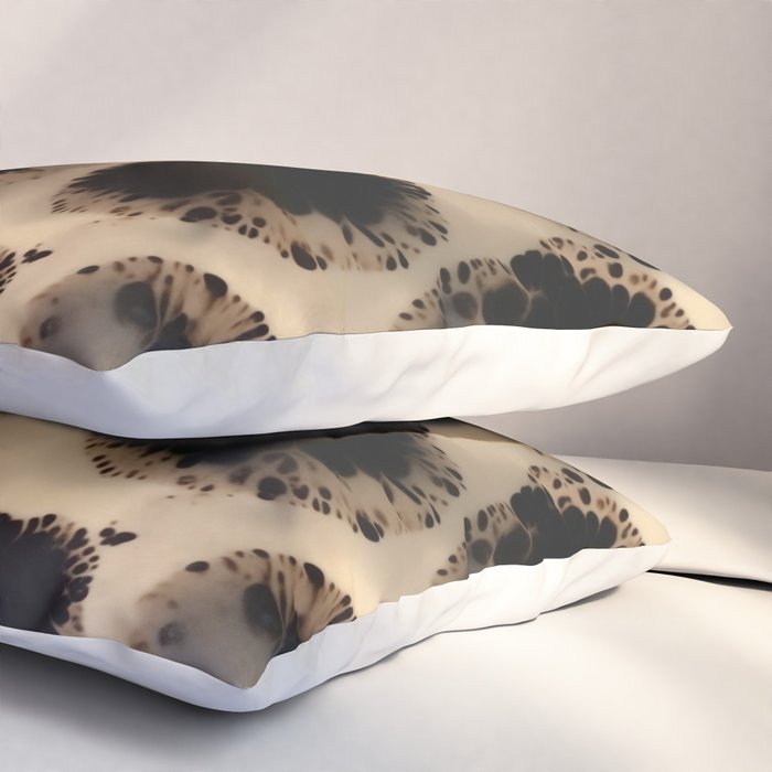 Organic Tortoiseshell Marble Pattern in Black and Cream Pillow Sham Gallery Image 3