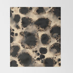 Organic Tortoiseshell Marble Pattern in Black and Cream Throw Blanket Gallery Image 2