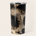 Organic Tortoiseshell Marble Pattern in Black and Cream Travel Mug Gallery Image 1