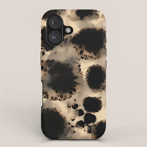 Organic Tortoiseshell Marble Pattern In Black And Cream Iphone Case Gallery Image 1
