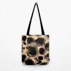 Organic Tortoiseshell Marble Pattern in Black and Cream Tote Bag Gallery Image 2