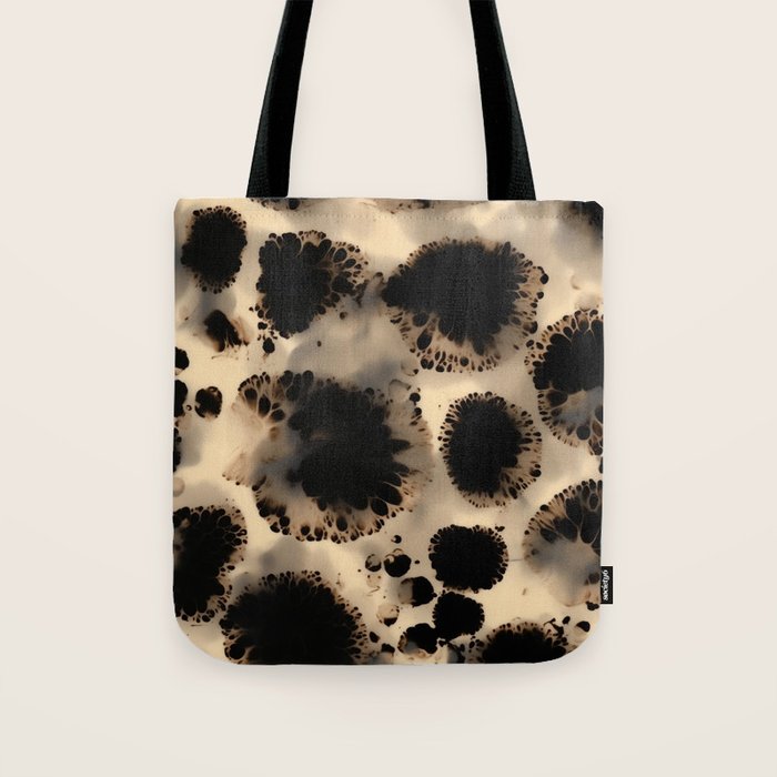 Organic Tortoiseshell Marble Pattern in Black and Cream Tote Bag Gallery Image 1