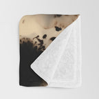 Organic Tortoiseshell Marble Pattern in Black and Cream Throw Blanket Gallery Image 3