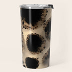 Organic Tortoiseshell Marble Pattern in Black and Cream Travel Mug Gallery Image 2