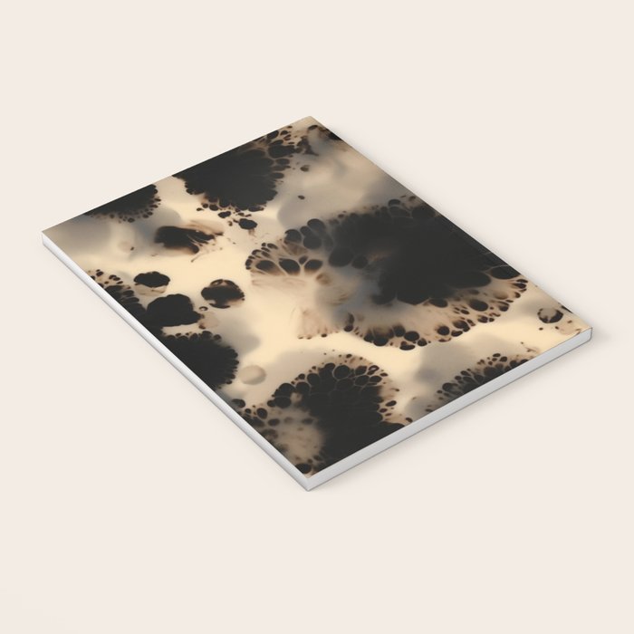 Organic Tortoiseshell Marble Pattern in Black and Cream Notebook Gallery Image 3