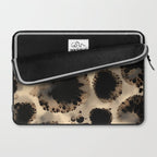Organic Tortoiseshell Marble Pattern in Black and Cream Laptop Sleeve Gallery Image 2