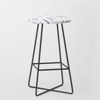 Blue indigo stripes over white shibori tie dye pattern Stool Gallery Image 1