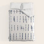 Blue indigo stripes over white shibori tie dye pattern Duvet Cover Gallery Image 6
