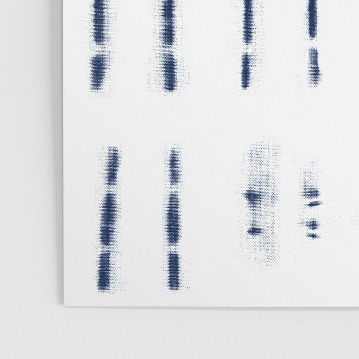 Blue indigo stripes over white shibori tie dye pattern Poster Gallery Image 3