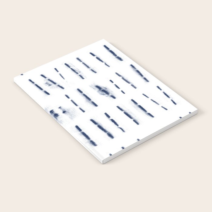Blue indigo stripes over white shibori tie dye pattern Notebook Gallery Image 1