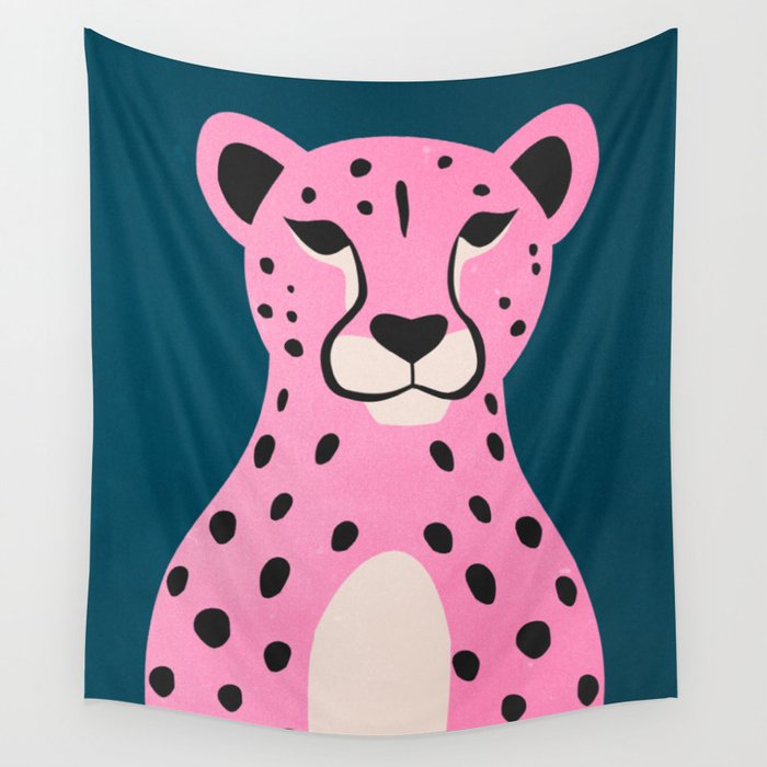 The Stare: Night Race Pink Cheetah Edition Wall Tapestry Gallery Image 4