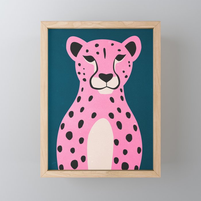 The Stare: Night Race Pink Cheetah Edition Mini Art Print Gallery Image 1