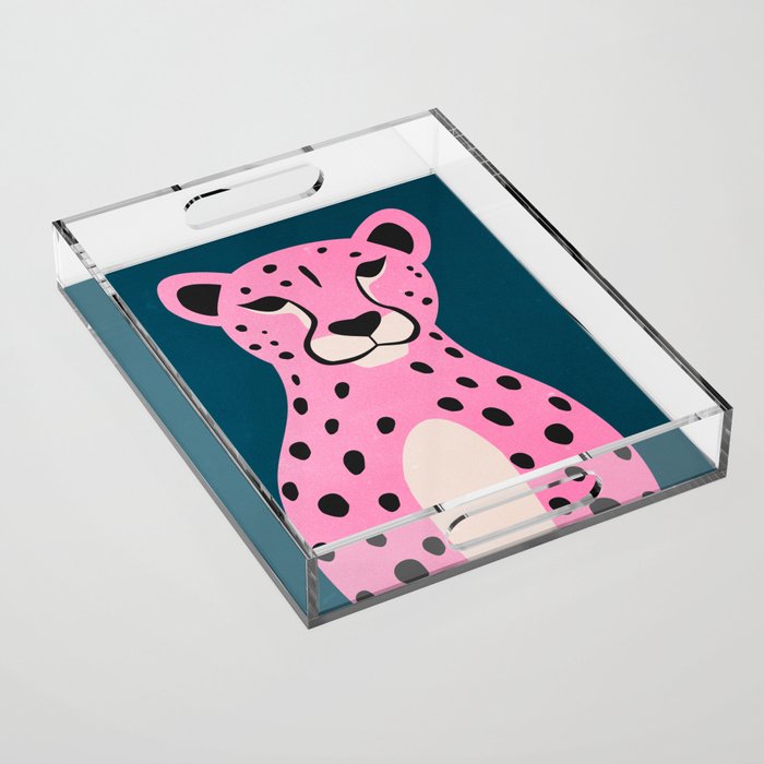 The Stare: Night Race Pink Cheetah Edition Acrylic Tray Gallery Image 1