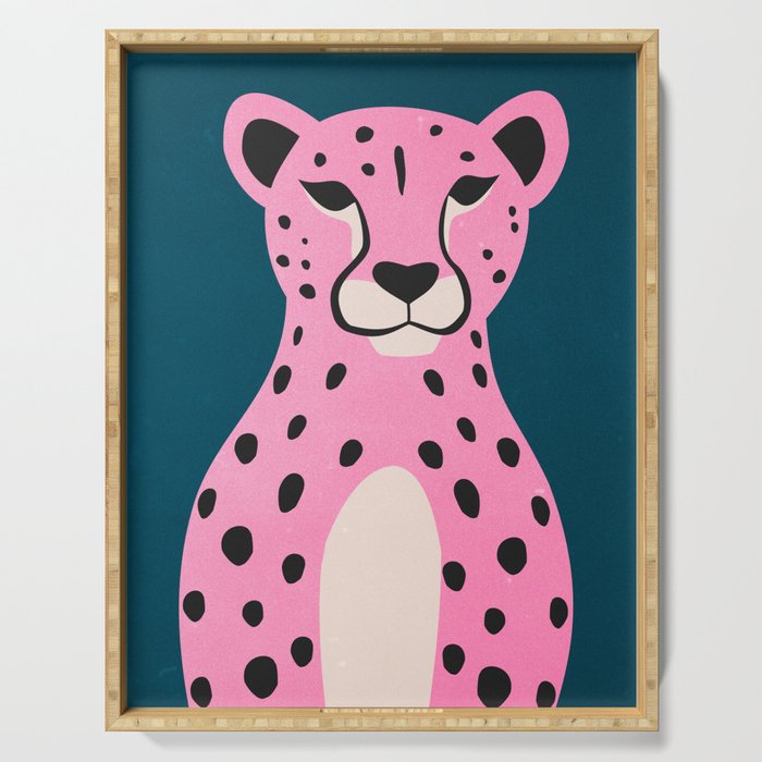 The Stare: Night Race Pink Cheetah Edition Serving Tray Gallery Image 1