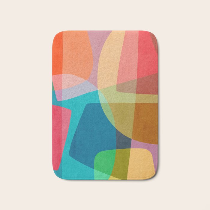Colorful Modern Abstract Vibrant Colors Bath Mat Gallery Image 1