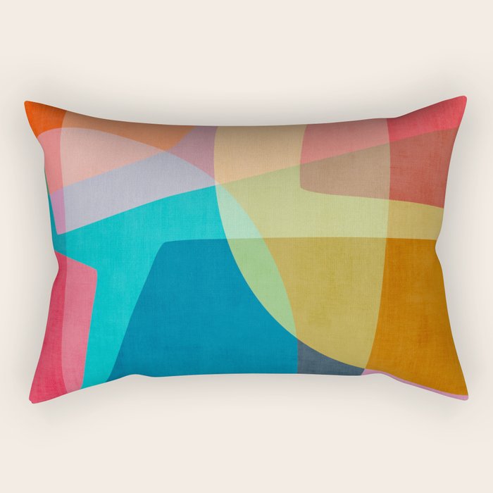 Colorful Modern Abstract Vibrant Colors Rectangular Pillow Gallery Image 1