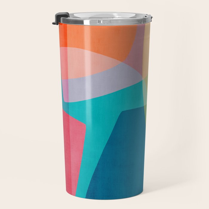Colorful Modern Abstract Vibrant Colors Travel Mug Gallery Image 3