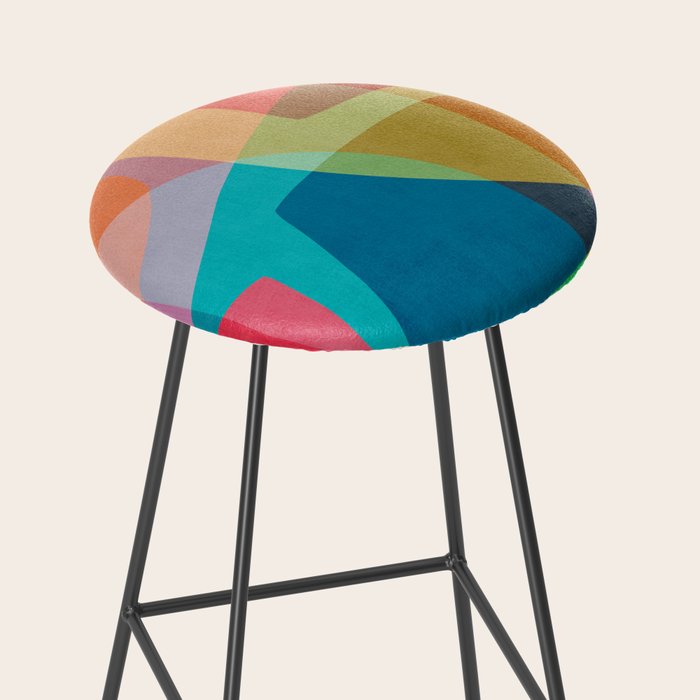 Colorful Modern Abstract Vibrant Colors Stool Gallery Image 2