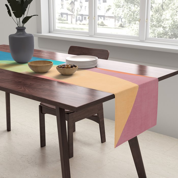 Colorful Modern Abstract Vibrant Colors Table Runner Gallery Image 2