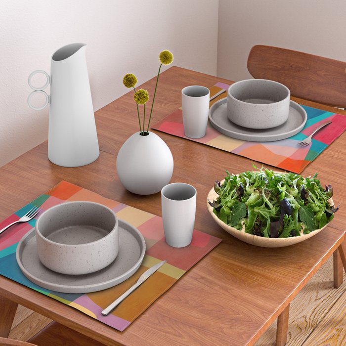 Colorful Modern Abstract Vibrant Colors Placemat Gallery Image 2