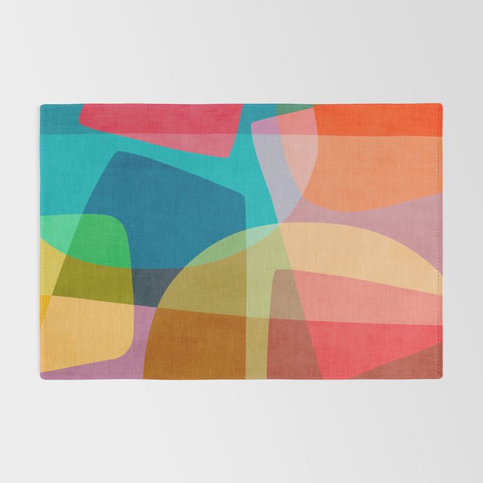 Colorful Modern Abstract Vibrant Colors Rug Gallery Image 2