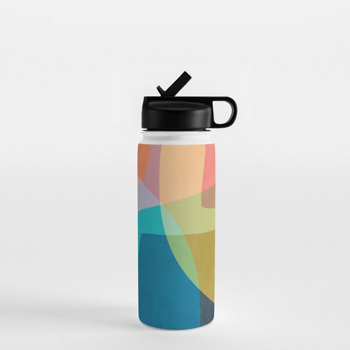 Colorful Modern Abstract Vibrant Colors Water Bottle Gallery Image 1
