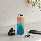 Colorful Modern Abstract Vibrant Colors Water Bottle Gallery Image 4