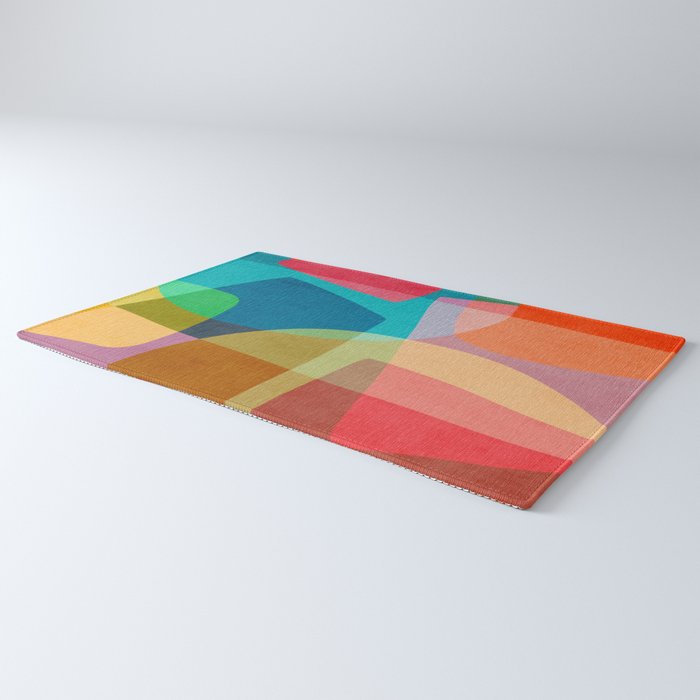 Colorful Modern Abstract Vibrant Colors Rug Gallery Image 3