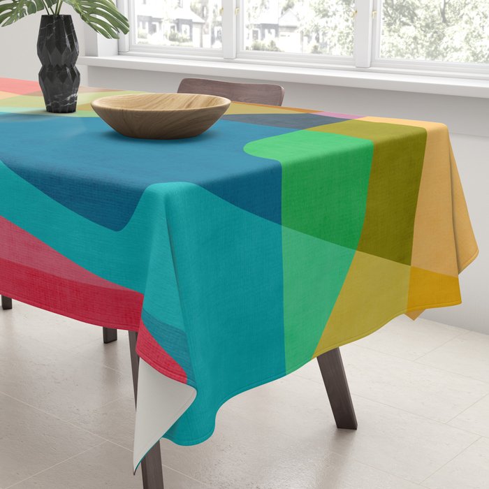 Colorful Modern Abstract Vibrant Colors Tablecloth Gallery Image 3