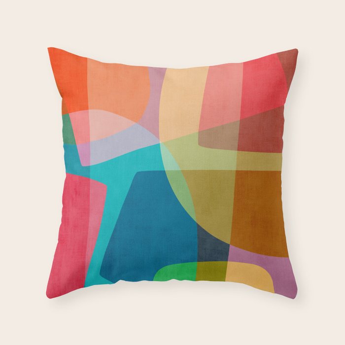 Colorful Modern Abstract Vibrant Colors Throw Pillow Gallery Image 6