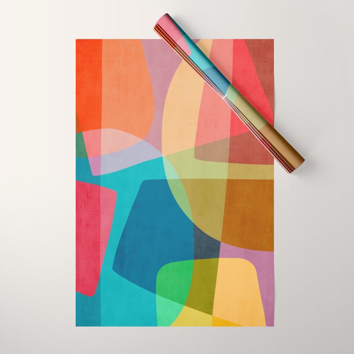 Colorful Modern Abstract Vibrant Colors Wrapping Paper Gallery Image 1