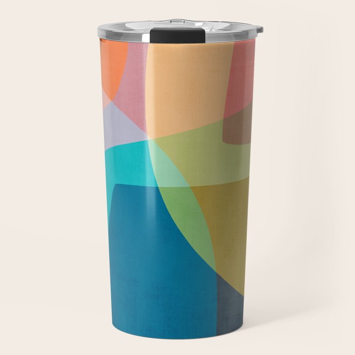 Colorful Modern Abstract Vibrant Colors Travel Mug Gallery Image 1
