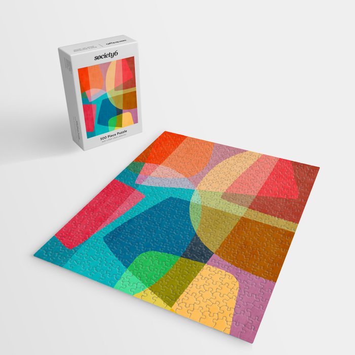 Colorful Modern Abstract Vibrant Colors Jigsaw Puzzle Gallery Image 2