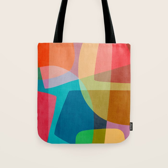 Colorful Modern Abstract Vibrant Colors Tote Bag Gallery Image 1