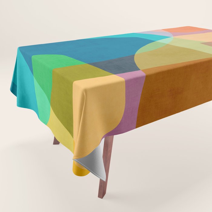 Colorful Modern Abstract Vibrant Colors Tablecloth Gallery Image 1
